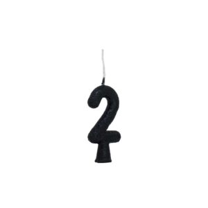 Vela Tubular 2 Preto Bello Festas 10x1