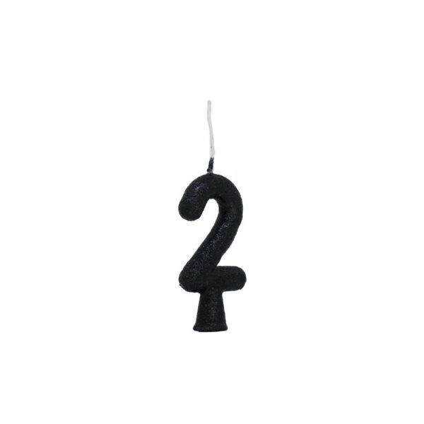 Vela Tubular 2 Preto Bello Festas 10x1