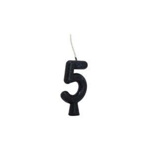 Vela Tubular 5 Preto Bello Festas 10x1