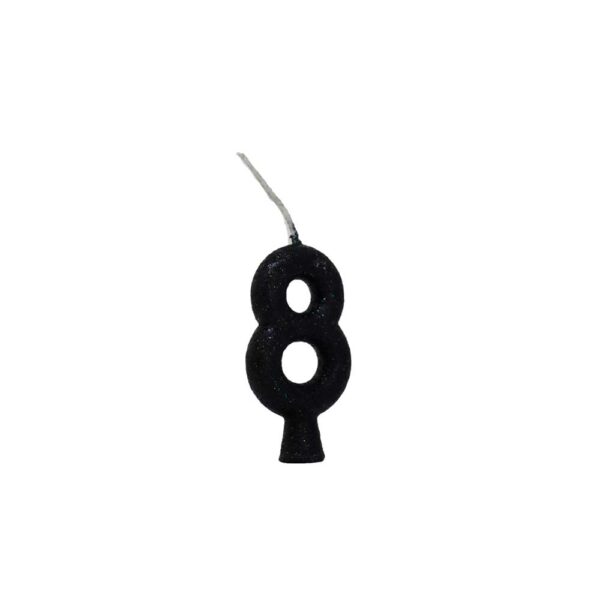 Vela Tubular 8 Preto Bello Festas 10x1