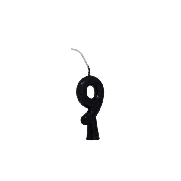 Vela Tubular 9 Preto Bello Festas 10x1