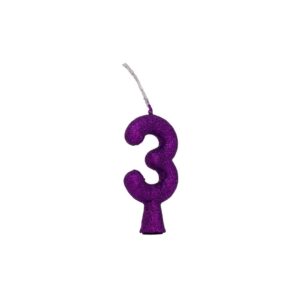 Vela Tubular 3 Roxo Bello Festas 10x1