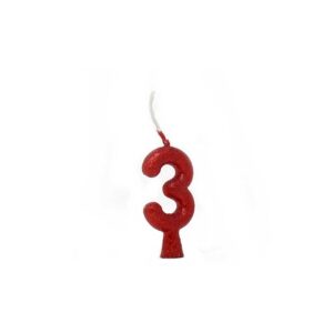 Vela Tubular 3 Vermelho Bello Festas 10x1