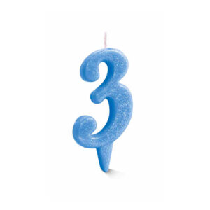 Vela Estilo 3 Azul Bello Festas 10x1