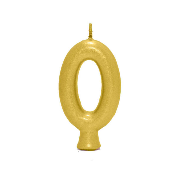 Vela Perolada Número 0 Dourado Bello Festas 10x1
