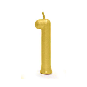 Vela Perolada Número 1 Dourado Bello Festas 10×1