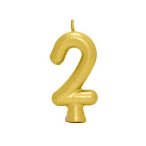 Vela Perolada Número 2 Dourado Bello Festas 10×1