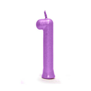 Vela Perolada Número 1 Roxo Bello Festas 10×1