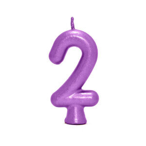 Vela Perolada Número 2 Roxo Bello Festas 10×1