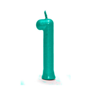 Vela Perolada Número 1 Verde Bello Festas 10×1