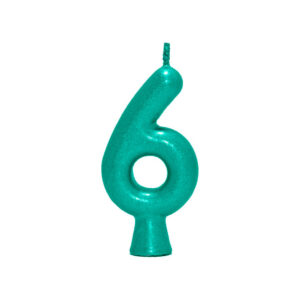 Vela Perolada Número 6 Verde Bello Festas 10×1