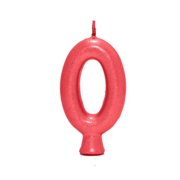 Vela Perolada Número 0 Vermelho Bello Festas 10x1